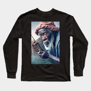 African Old Fisherman Long Sleeve T-Shirt